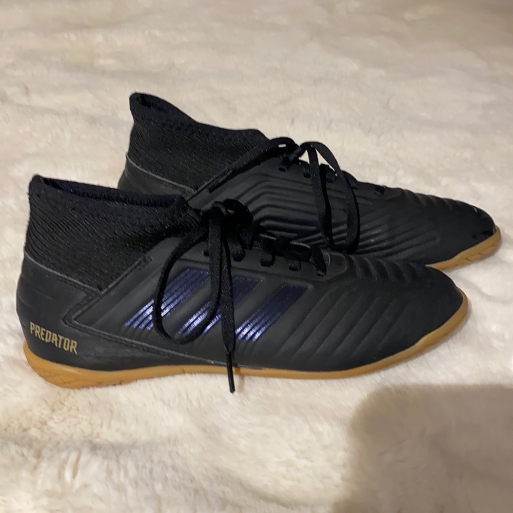 Adidas Predator Sneaker Athletic Sz 6 Black Soccer Shoes Sock Top Lace Up